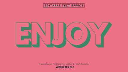 Editable Enjoy Font Design. Alphabet Typography Template Text Effect. Lettering Vector Illustration for Product Brand and Business Logo.