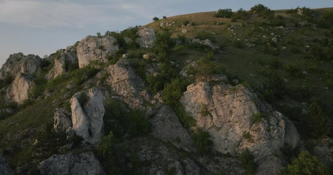 Dronshot by the south Moravia rocks.