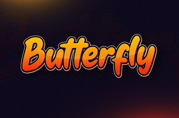 Text design of Animal name Butterfly