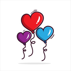 Art illustration icon logo valentine day symbol love romance february design colorful of balloon heart