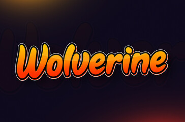 Text design of Animal name Wolverine