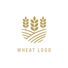 Wheat grain logo designs. Simple agriculture or bakery. Company logo symbol.