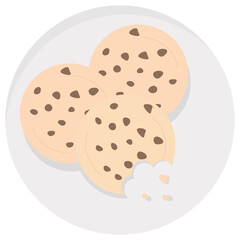 coffee and cookies collection flat style