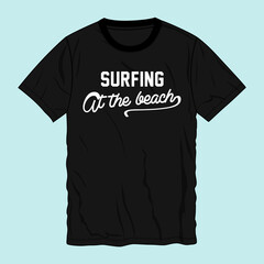 Typography  t shirt chest print vector design ready to print isolated on black template views.