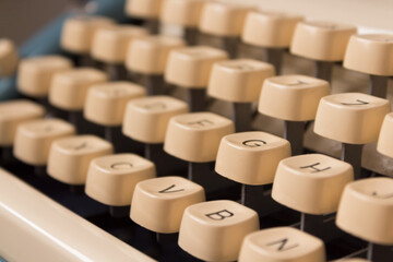 Obraz na płótnie Canvas Keyboard of an old vintage typewriter