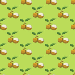 Mangosteen fruits seamless vector pattern. Design for use backdrop all over textile fabric print wrapping paper and others.