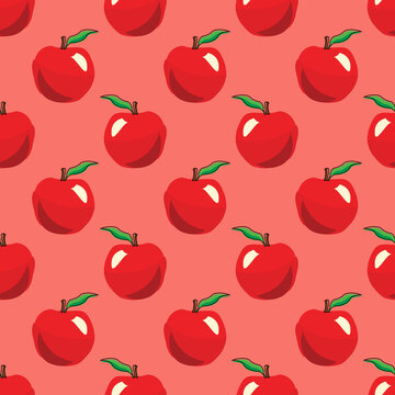 Apple fruits seamless vector pattern background. design for use backdrop all over textile fabric print wrapping paper and others.