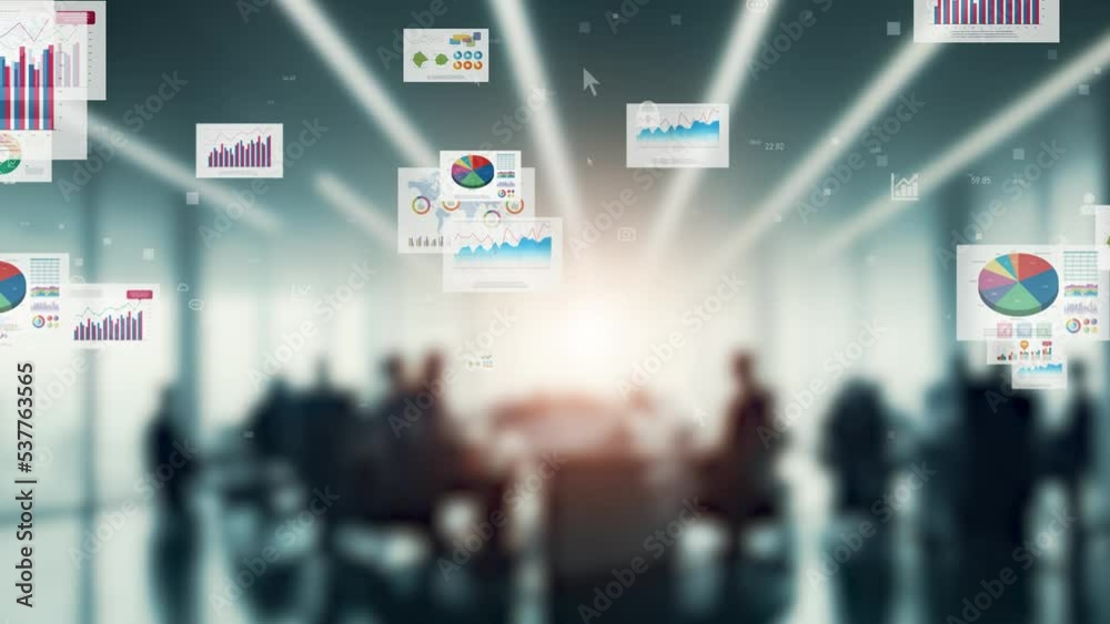 Aufkleber group of people working in office and data analysis concept.