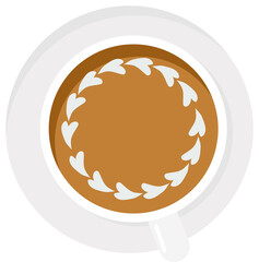 coffee latte art basic collection flat style