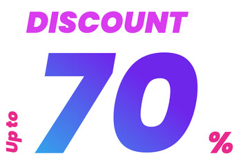 Discount 70 percent off with gradient color