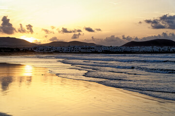 Sunset in Famara Beach - Lanzarote - Canary Islands