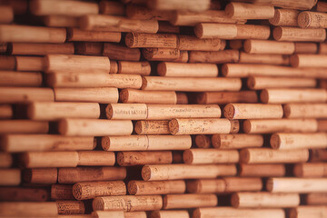 Wooden corks Natural textured. Place in order. Nature Clean Background Landscape.