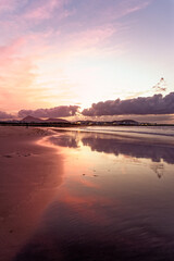 Fototapeta premium Sunset in Famara Beach - Lanzarote - Canary Islands