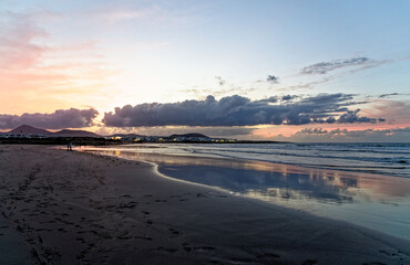 Sunset in Famara Beach - Lanzarote - Canary Islands