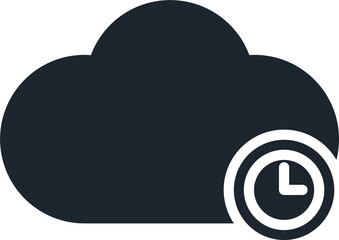 Cloud icon and Clock symbol