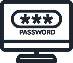 Computer password entry icon.