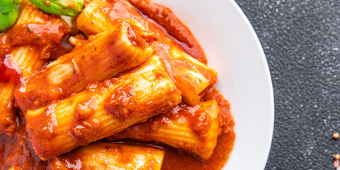 meat cannelloni pasta dish stuffed tomato sauce healthy meal food snack diet on the table copy space food background