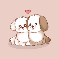 Cute dog cartoon illustration