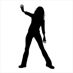 Art illustration abstract silhouette logo youth day symbol icon young girl dance party freedom