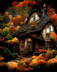 Autumn cozy cottage
