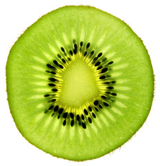 Fresh and juicy kiwi fruit slice isolated