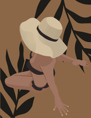 Modern art prints in boho style. Premium Vector