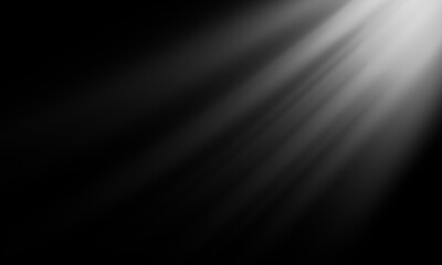 Light streak light effect, spotlight on black background.