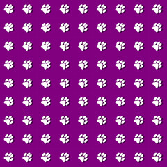 Fototapeta na wymiar Vector,Purple cat footprints seamless pattern used to make backgrounds, tablecloths, shirts, curtains, bags, assemble a website.