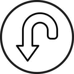 Curved Down Icon Style