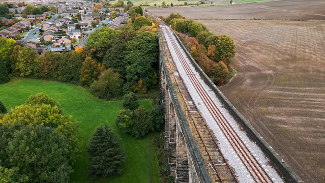 Drone footage of the Penistone Viaduct near Barnsley, South Yorkshire, UK