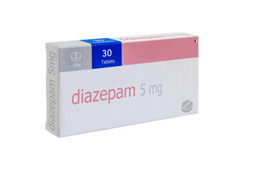 Box of Diazepam 5 mg. Diazepam is a medicine of the benzodiazepine family that produces a calming...