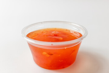 sweet chili sauce on white background