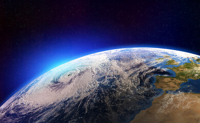 Fototapeta na wymiar Planet in space 3d illustration. Elements of this image are furnished by NASA
