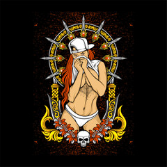 sexy charming girl illustration