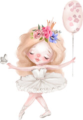 Cute little girl ballerina - 537774523