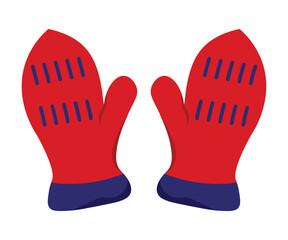 red winter gloves