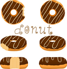 various sweet tasty donut
