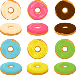 various sweet tasty donut