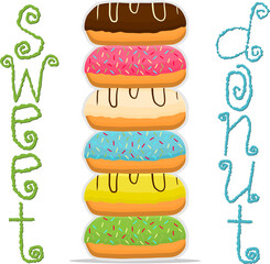 various sweet tasty donut