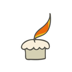 Halloween 2022 - October 31. A traditional holiday, the eve of All Saints Day, All Hallows Eve. Trick or treat. Vector illustration in hand-drawn doodle style. The witchs candle.