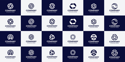 collection of logo business company letter icon