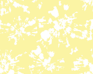 Seamless vector tie dye yellow white color, Dip Dyed Flower Vector. Hypnotic Swirl. Pale Pink Ink Background. Bohemian Shibori Pattern. Blush Wallpaper Ornament. Watercolor Brush Print. 