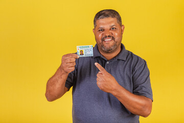 Brazilian black man, adult with driver's license, Brazilian document.