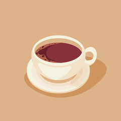 cup with hot cocoa on a saucer