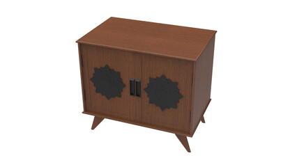 Low Storage Cabinet top view without shadow 3d render