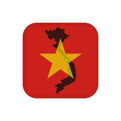 Vietnam flag, official colors. Vector illustration.