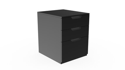 Mobile file Cabinet angle view with shadow 3d render