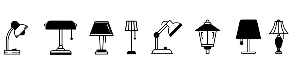 lamp  icon vector set. bedroom illustration sign collection. illuminator symbol.