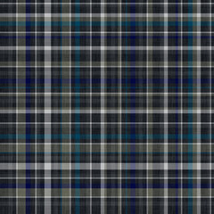 Seamless classic tartan plaid. Dark blue, gray background.