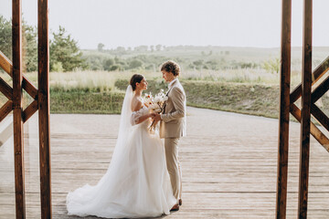 Young wedding couple on their wedding